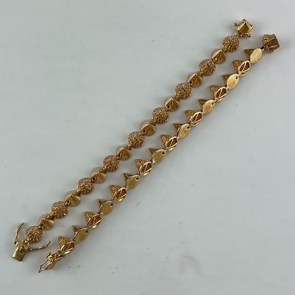 Pair of Eddie Borgo Pave Gold Spike Bracelets - Picture 4 of 4